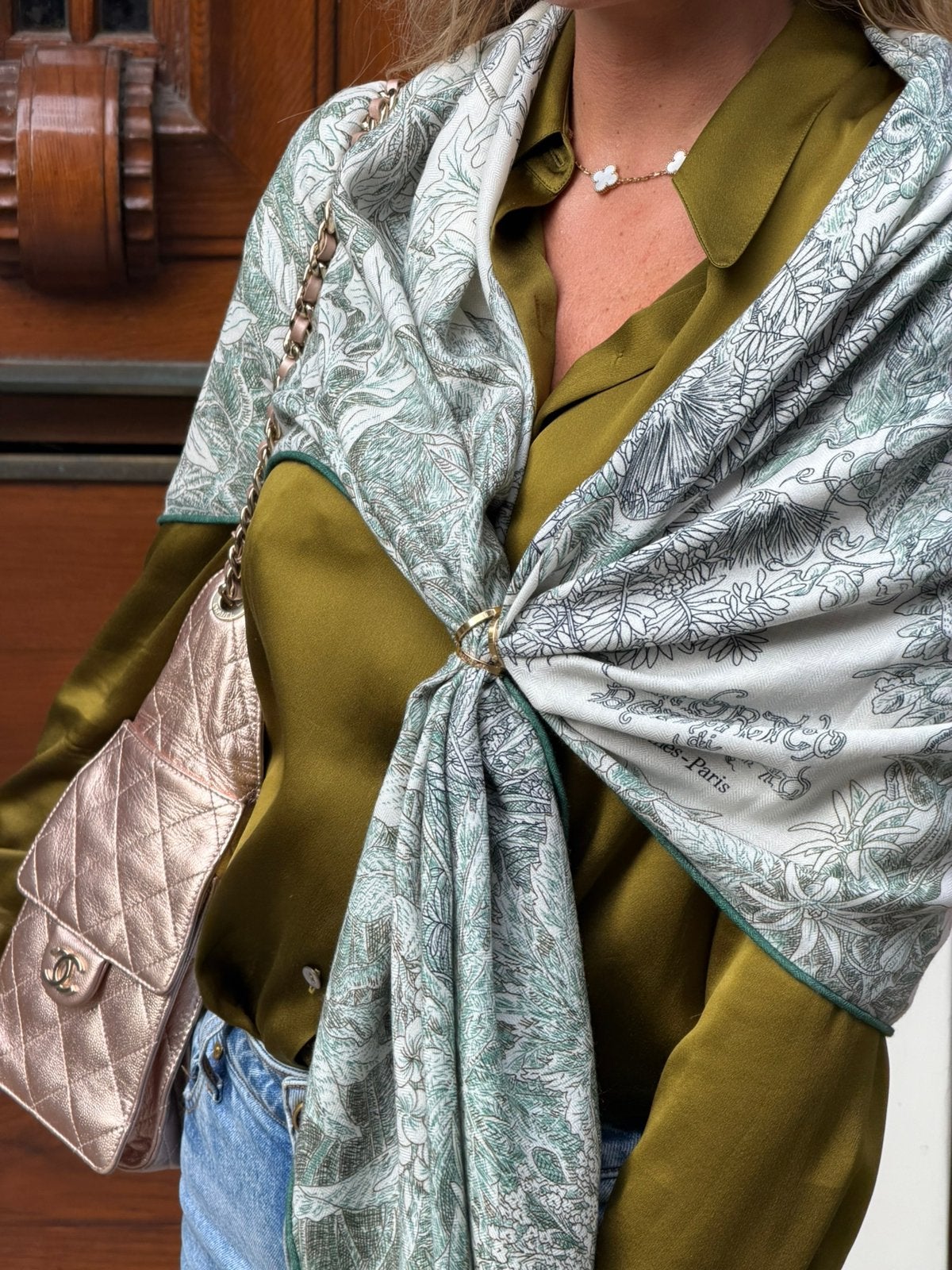 Hermes all'orto botanico di palermo sjaal cashmere 140 cm, Ophalen of Verzenden, Nieuw, Maat 46/48 (XL) of groter, Sjaal