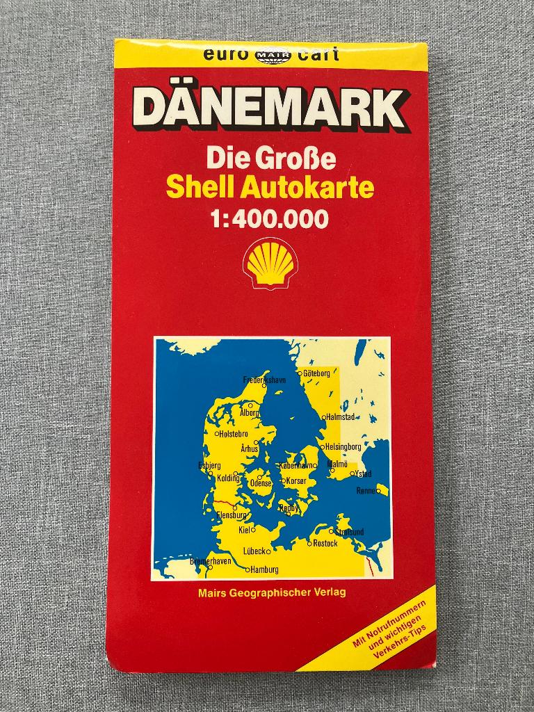 Dänemark: Die Grosse Shell Autokarte 1:400.000, Boeken, Atlassen en Landkaarten, Overige typen, Zo goed als nieuw, 1800 tot 2000