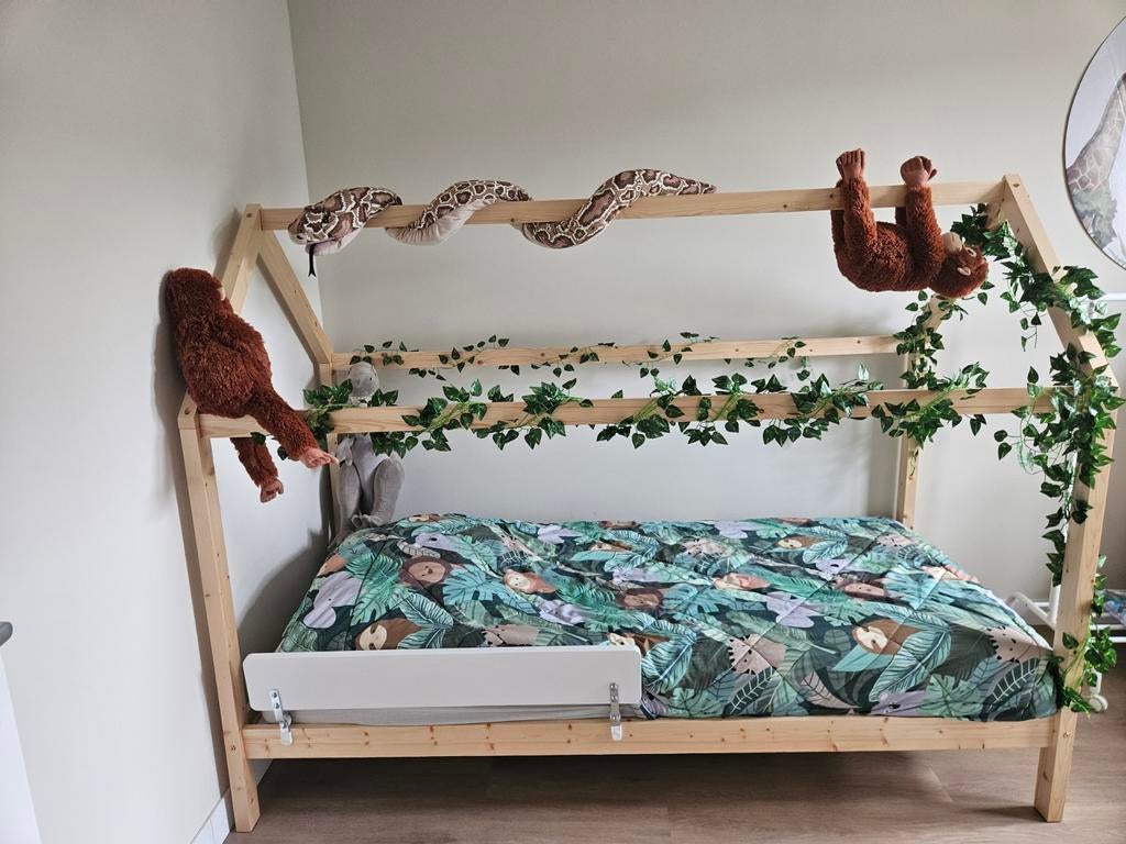 Huis Kinderbed incl assecoires 90 x200, Ophalen, 85 tot 100 cm, Gebruikt, Matras