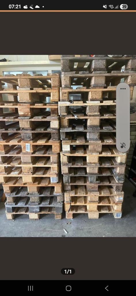 Gebruikte pallets, Ophalen