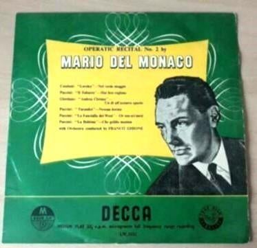 Mario Del Monaco – Operatic Recitals No. 2 - Decca LW 5121, Opera of Operette, Ophalen of Verzenden, Zo goed als nieuw, Romantiek
