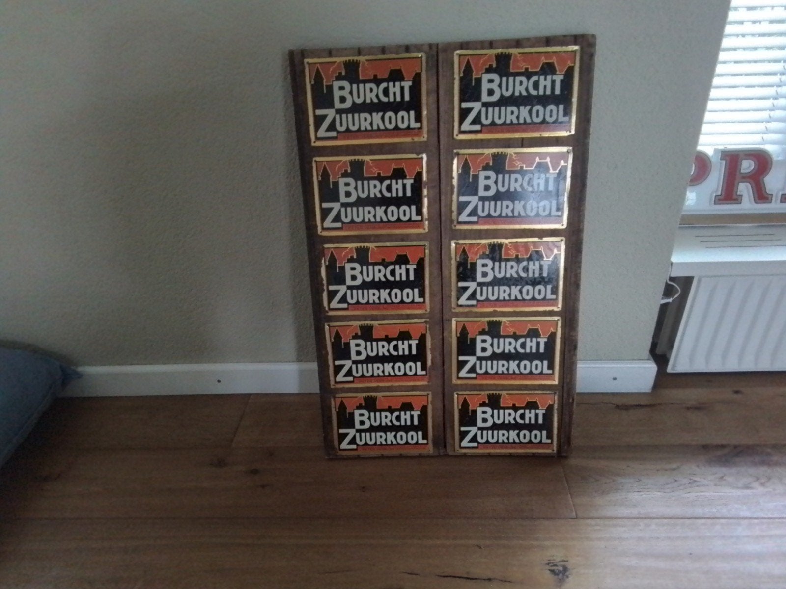 Vintage Burcht Zuurkool Reclame Display Letterbak, Ophalen