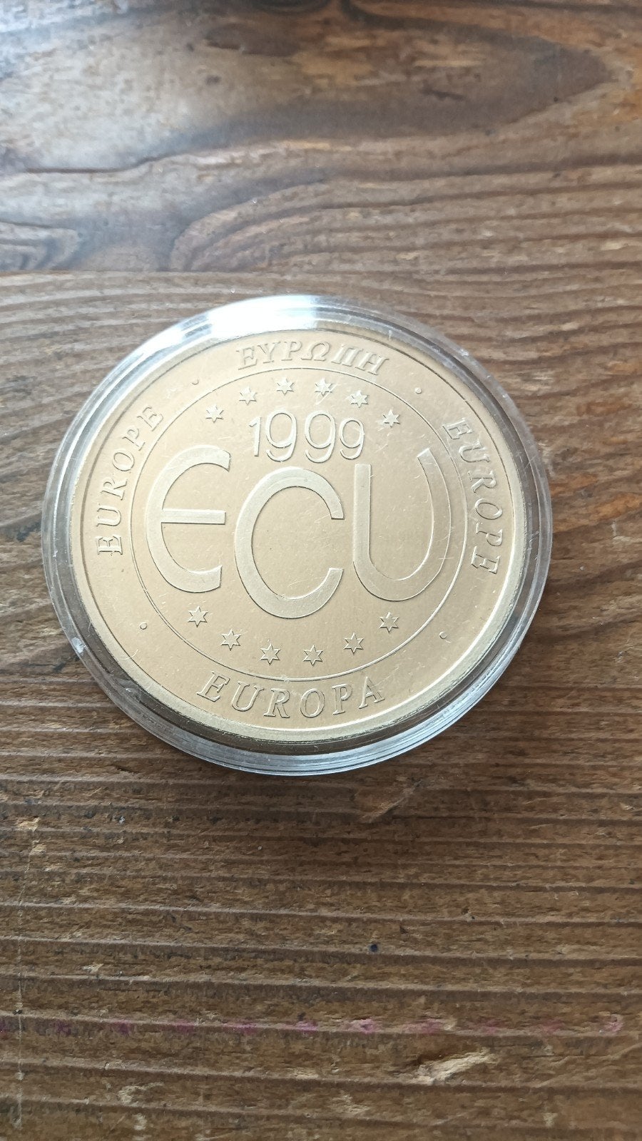 Zeldzame 1999 ECU Europa Herdenkingsmunt 40 mm 30 gram, Postzegels en Munten, Ophalen of Verzenden, Overige materialen