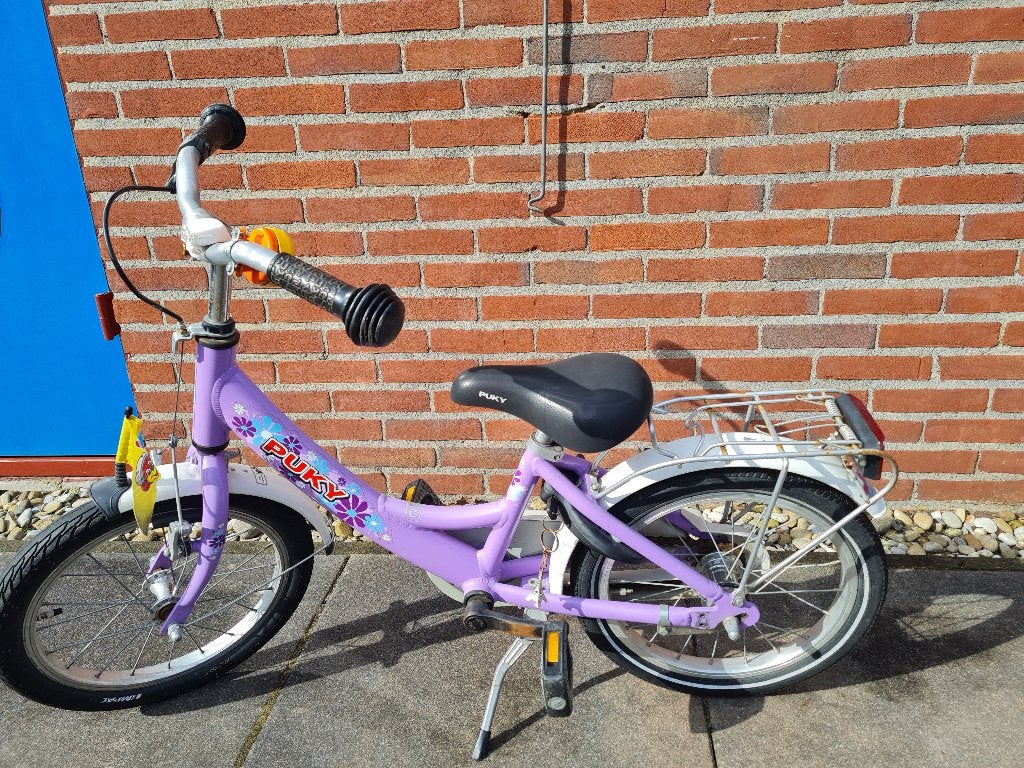 Kinderfiets (Puky) 16 inch (lila), Ophalen, Terugtraprem, Zijwieltjes, Gebruikt