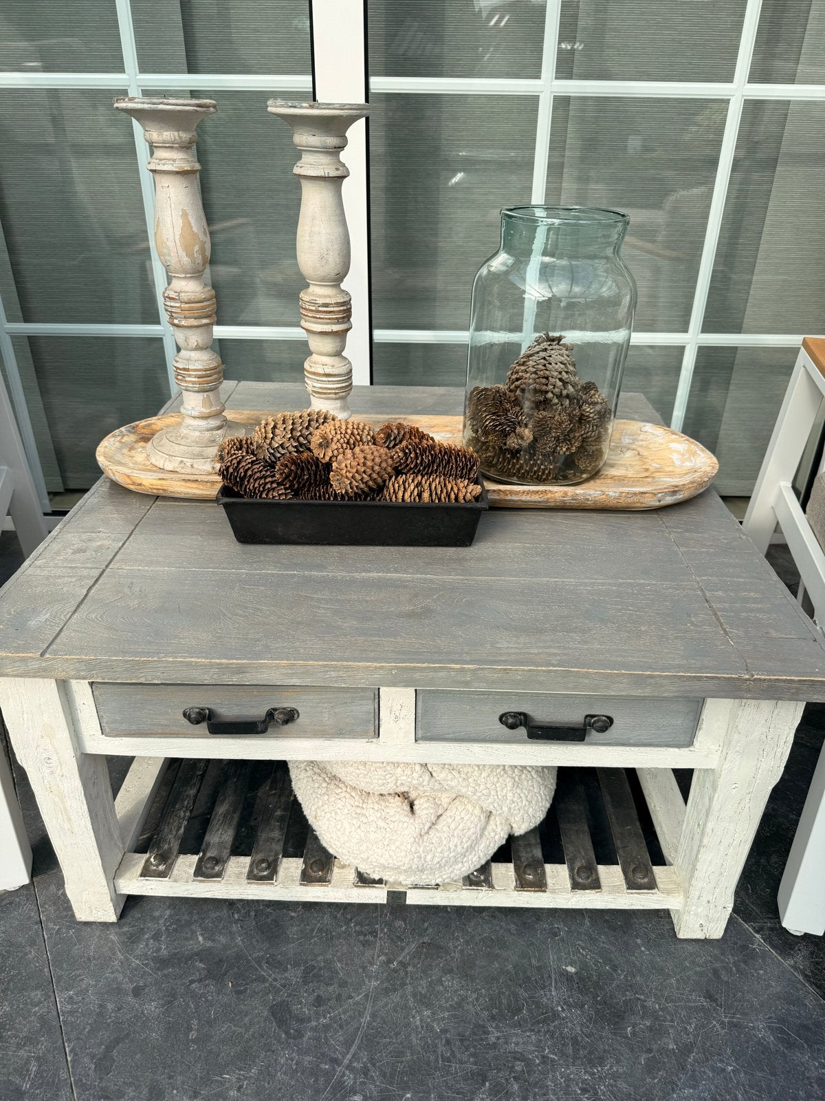 Riviera Maison Salontafel met Lades en Opbergruimte, Huis en Inrichting, Tafels | Salontafels, Gebruikt, Minder dan 50 cm, 50 tot 100 cm