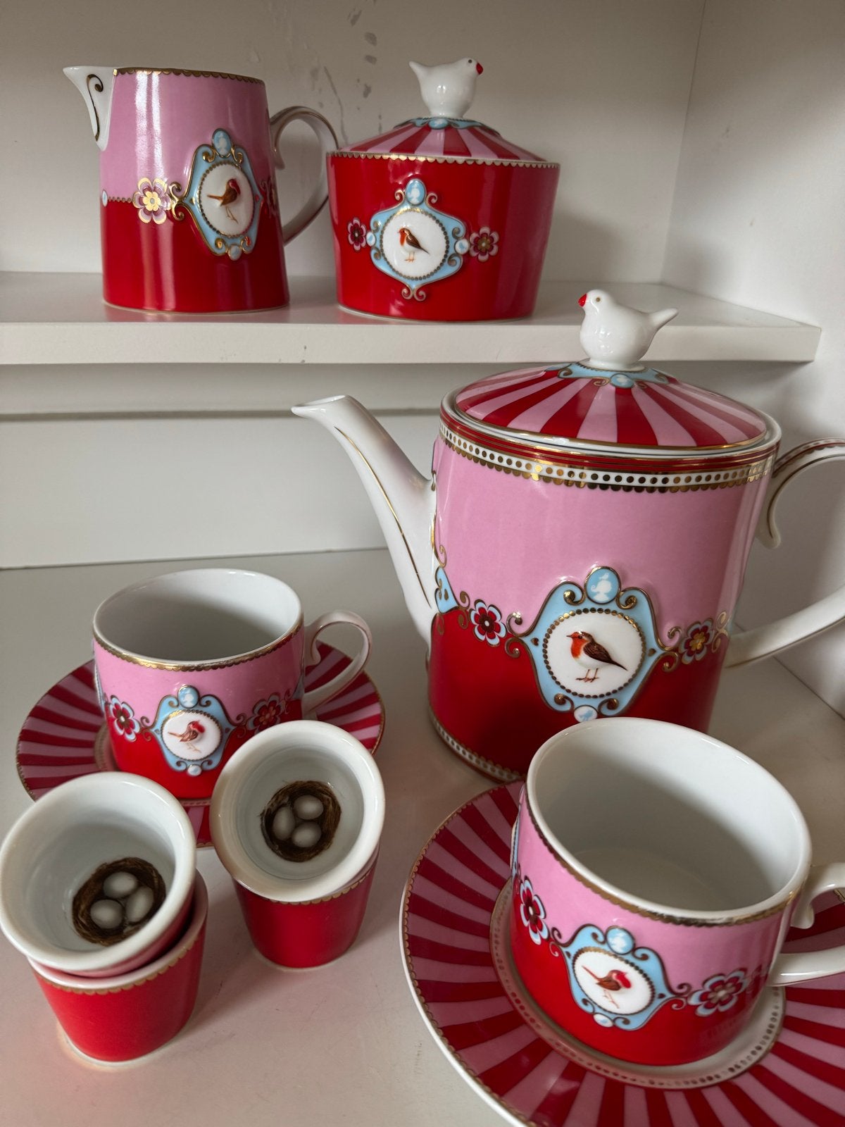 Pip Studio Love Birds servies, Gebruikt, Pip Studio, Vintage, Ophalen of Verzenden