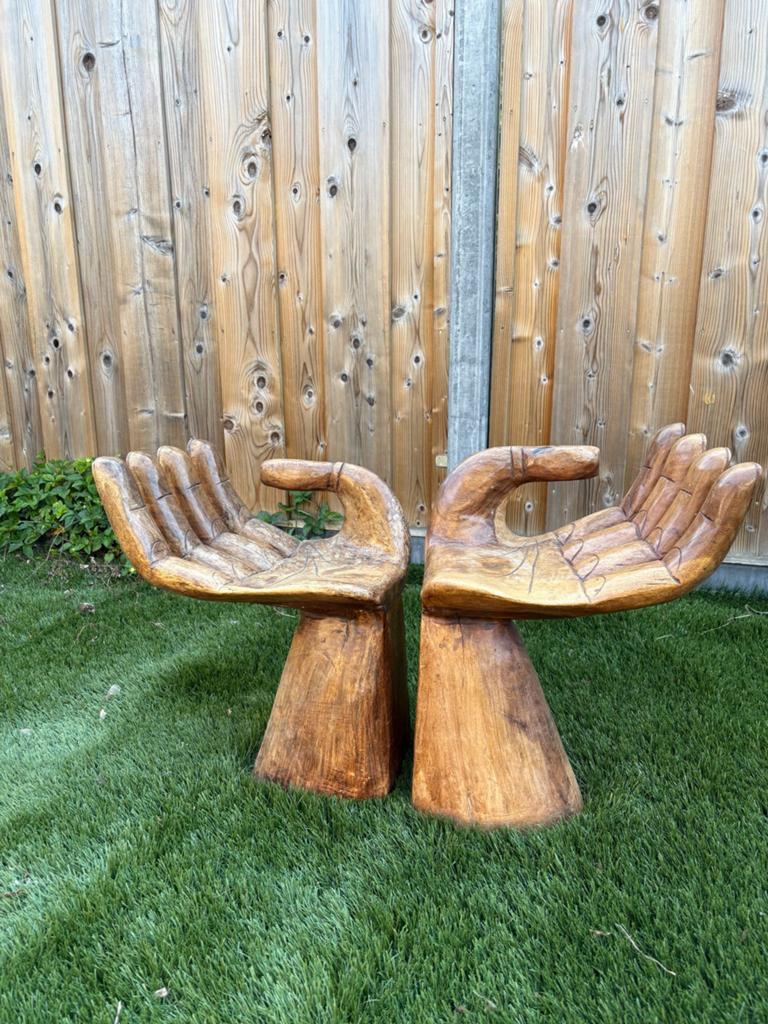 Handen zware reto kruk 2 stuks, Ophalen, Gebruikt, Hout