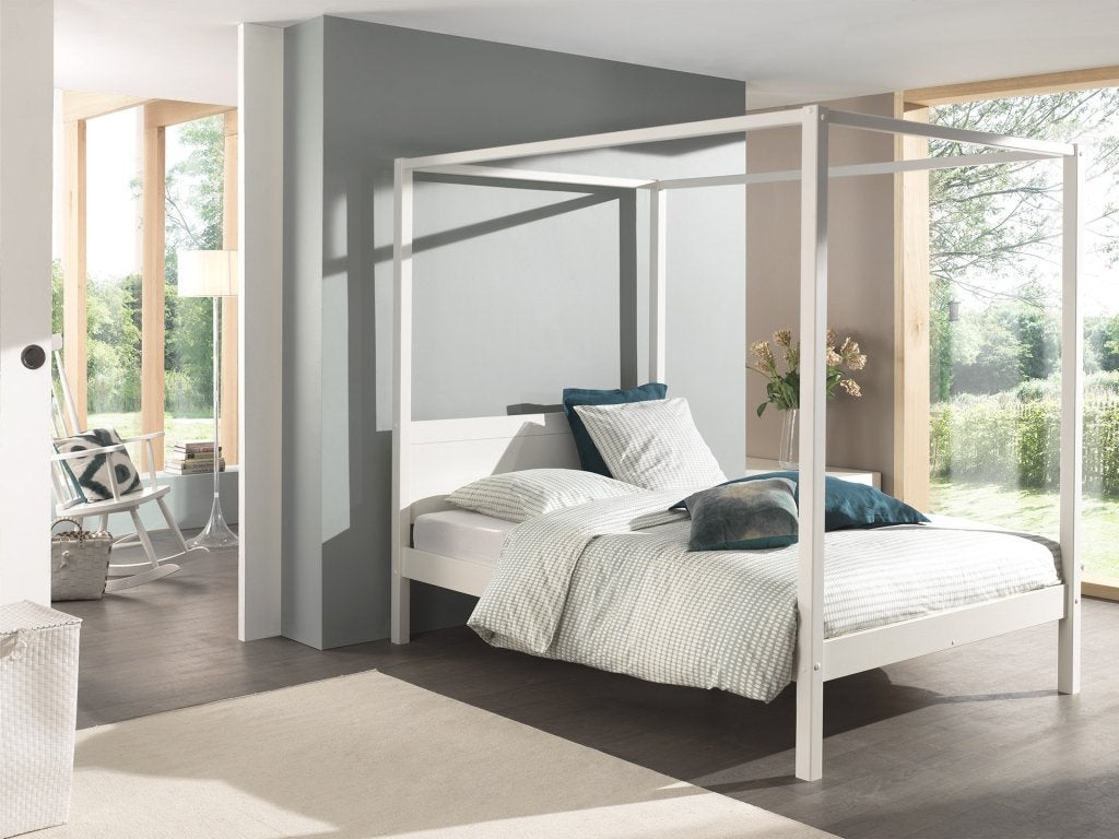 Pino hemelbed 2-persoons - 140 x 200 -Wit, Niet ingevuld, Niet ingevuld, Niet ingevuld