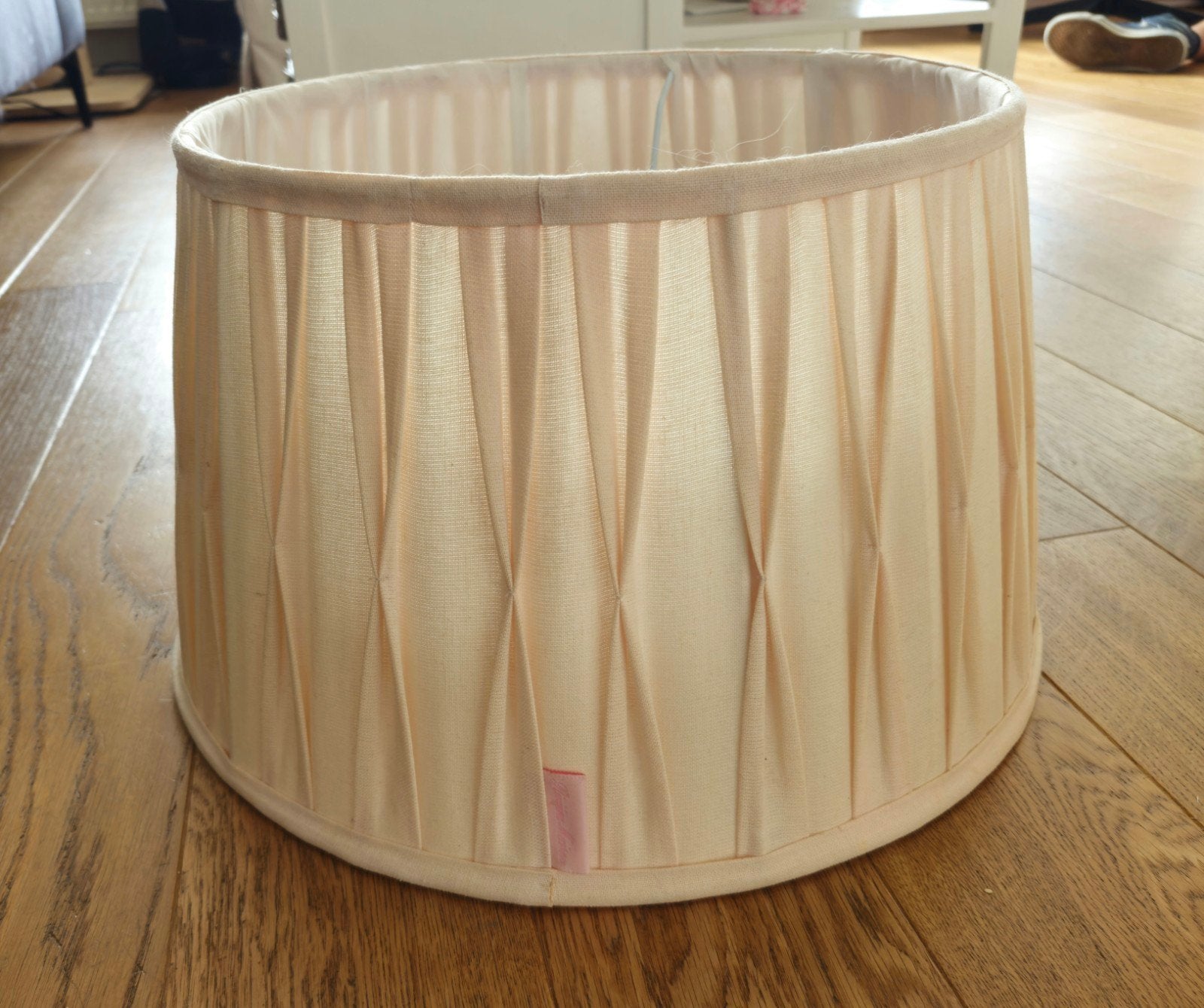 2 licht roze geplooide lampenkappen, Ophalen, Roze, Textiel
