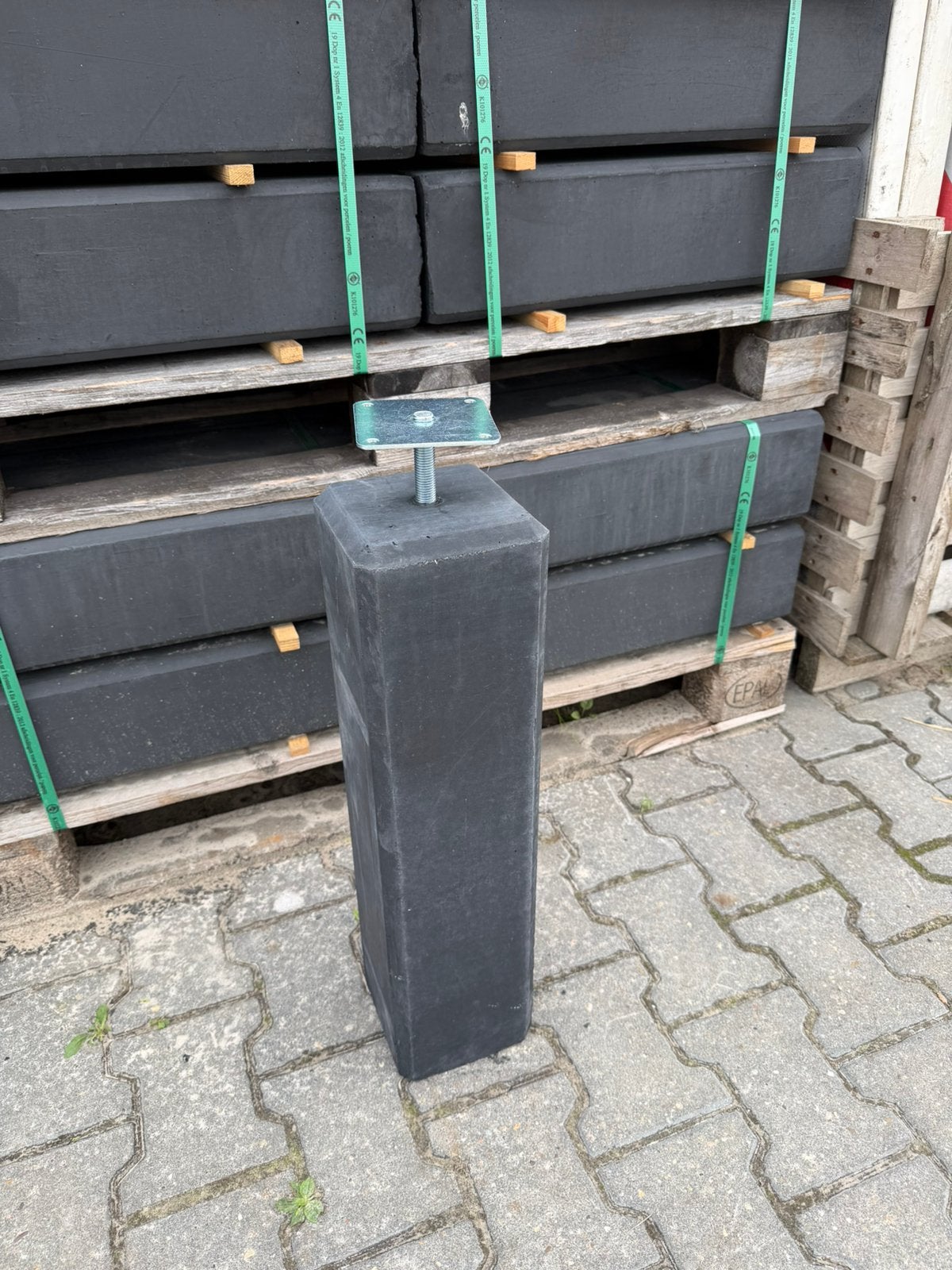 Betonpoeren 15x15x60 antraciet met stelplaat, Tuin en Terras, Overkappingen, Ophalen, Nieuw