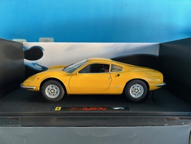 FERRARI DINO 246GT 1:18 HOT WHEELS ELITE    ZIE INFO!!, Ophalen of Verzenden, Zo goed als nieuw, Auto, Hot Wheels