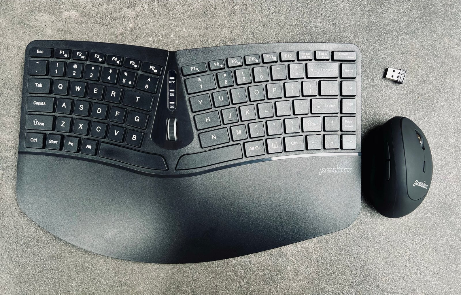 Perixx Ergonomisch Toetsenbord en Muis Set - Draadloos, Draadloze ontvanger, Ophalen of Verzenden, Zo goed als nieuw, Draadloos