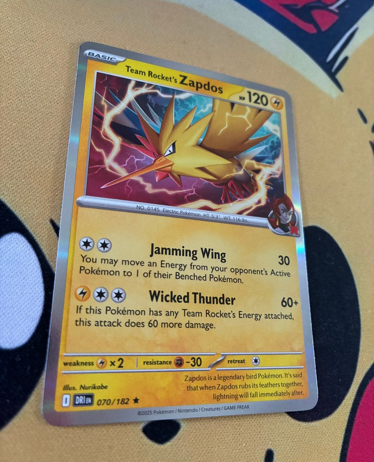 Team Rocket’s Zapdos 070/182 Holo Destined Rivals, Ophalen of Verzenden, Zo goed als nieuw