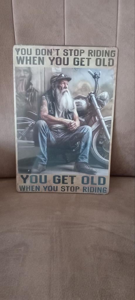 Nieuw Blikken Bord 20x30 cm - Motorrijder Quote, Ophalen of Verzenden, Nieuw