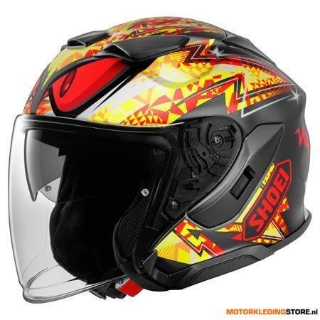 Shoei J-Cruise 3 Inspired Jethelm, Rood-Zwart-Fluor, Motoren, Ophalen of Verzenden, Nieuw met kaartje