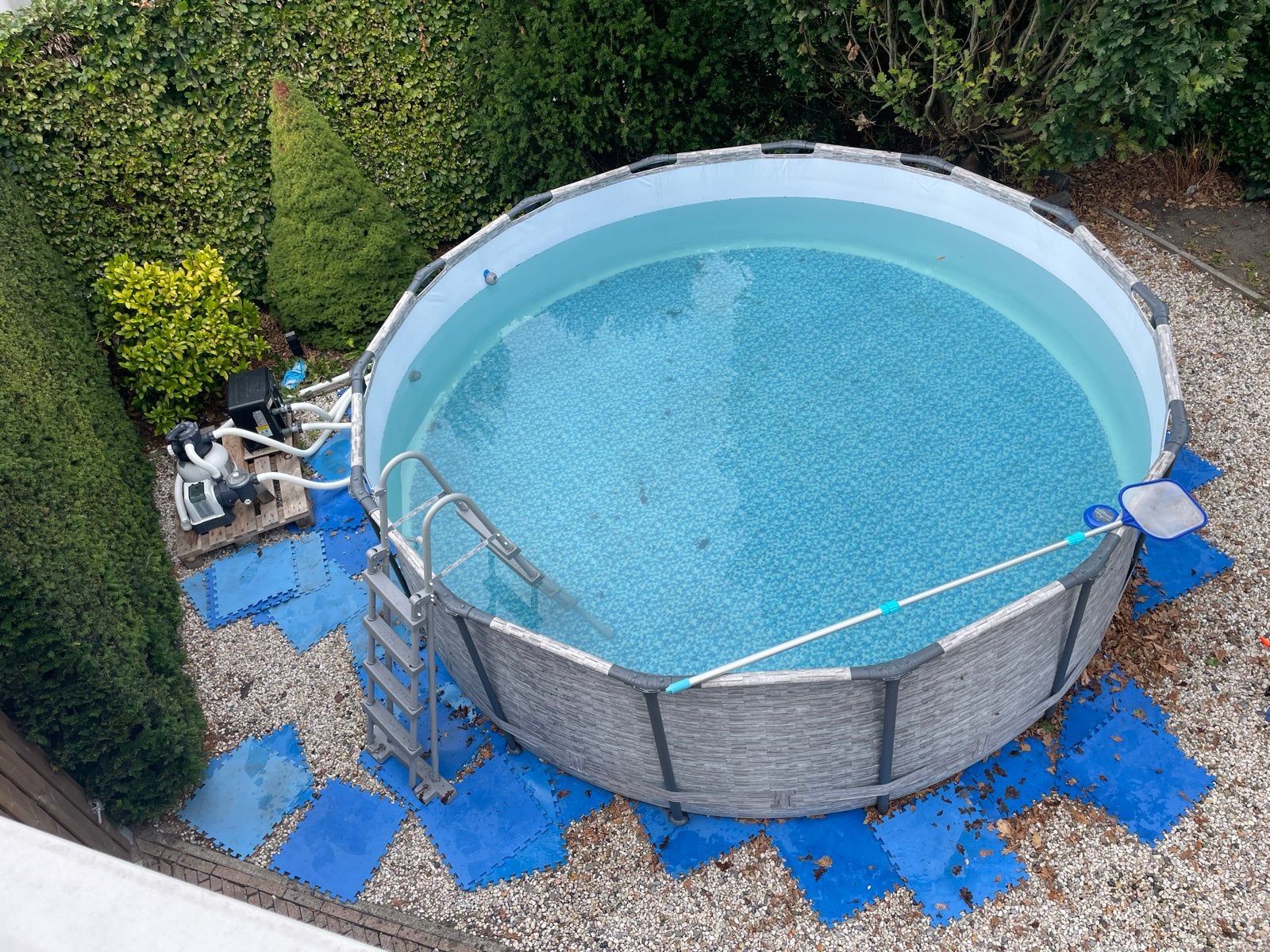 Bestway Steel Pro MAX Zwembad met zandfilter en warmtepomp, Tuin en Terras, Zwembaden, Rond, 300 cm of meer, Zo goed als nieuw