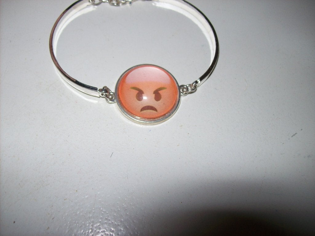 Armband Zilvertint metaal Met Mal Boos smoeltje, Staal, Verzenden, Nieuw, Met bedels of kralen