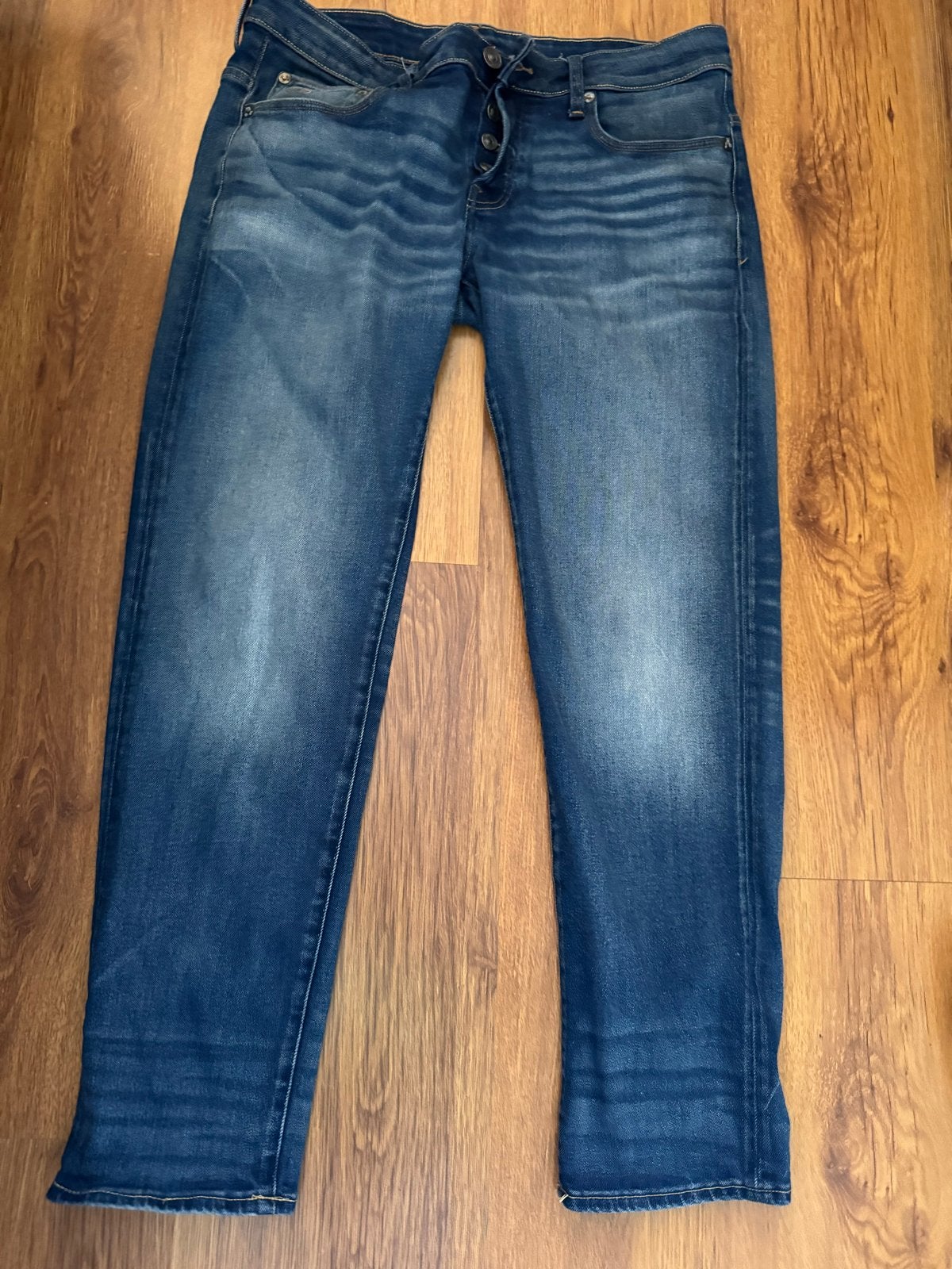 G-Star RAW 3301 Tapered herenjeans W31/L30, Ophalen of Verzenden, Zo goed als nieuw, Blauw, W32 (confectie 46) of kleiner
