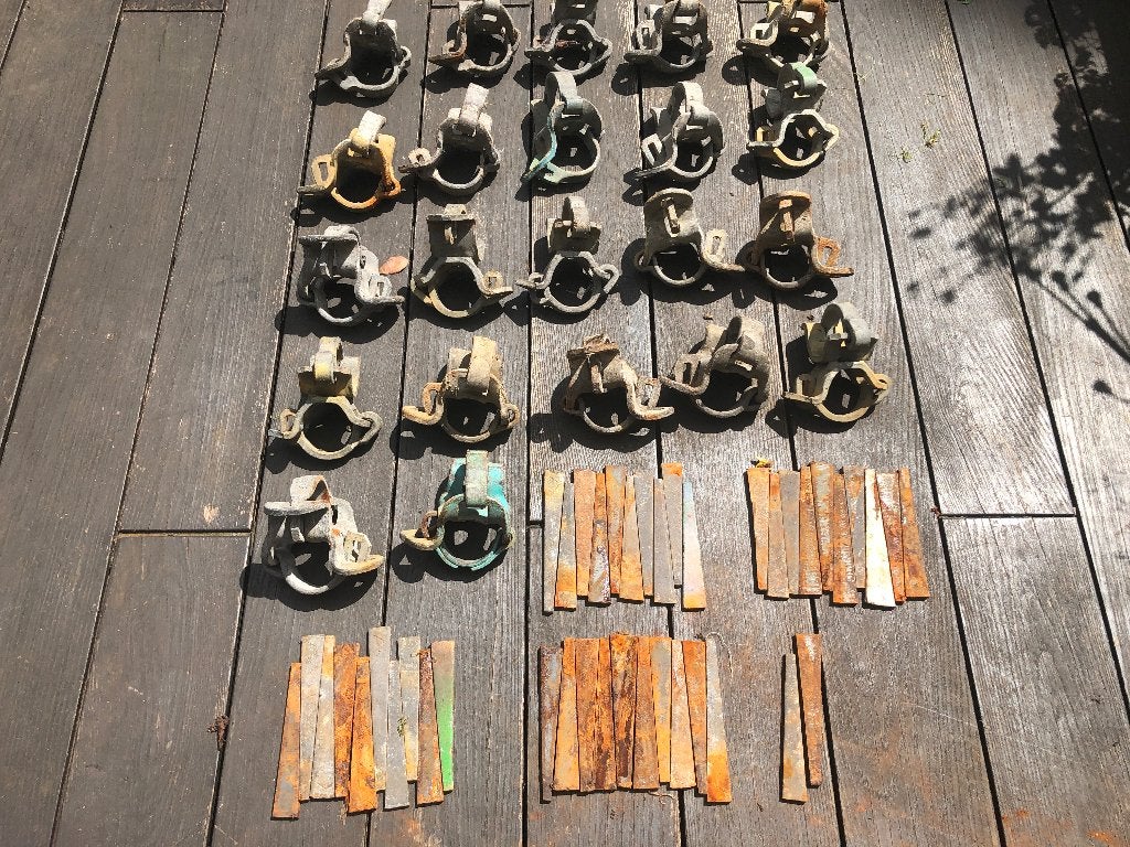 22 steigerbuis klemmen 48 mm + 42 spieen, Verzenden, Gebruikt, Gevelsteiger, 2 tot 5 meter