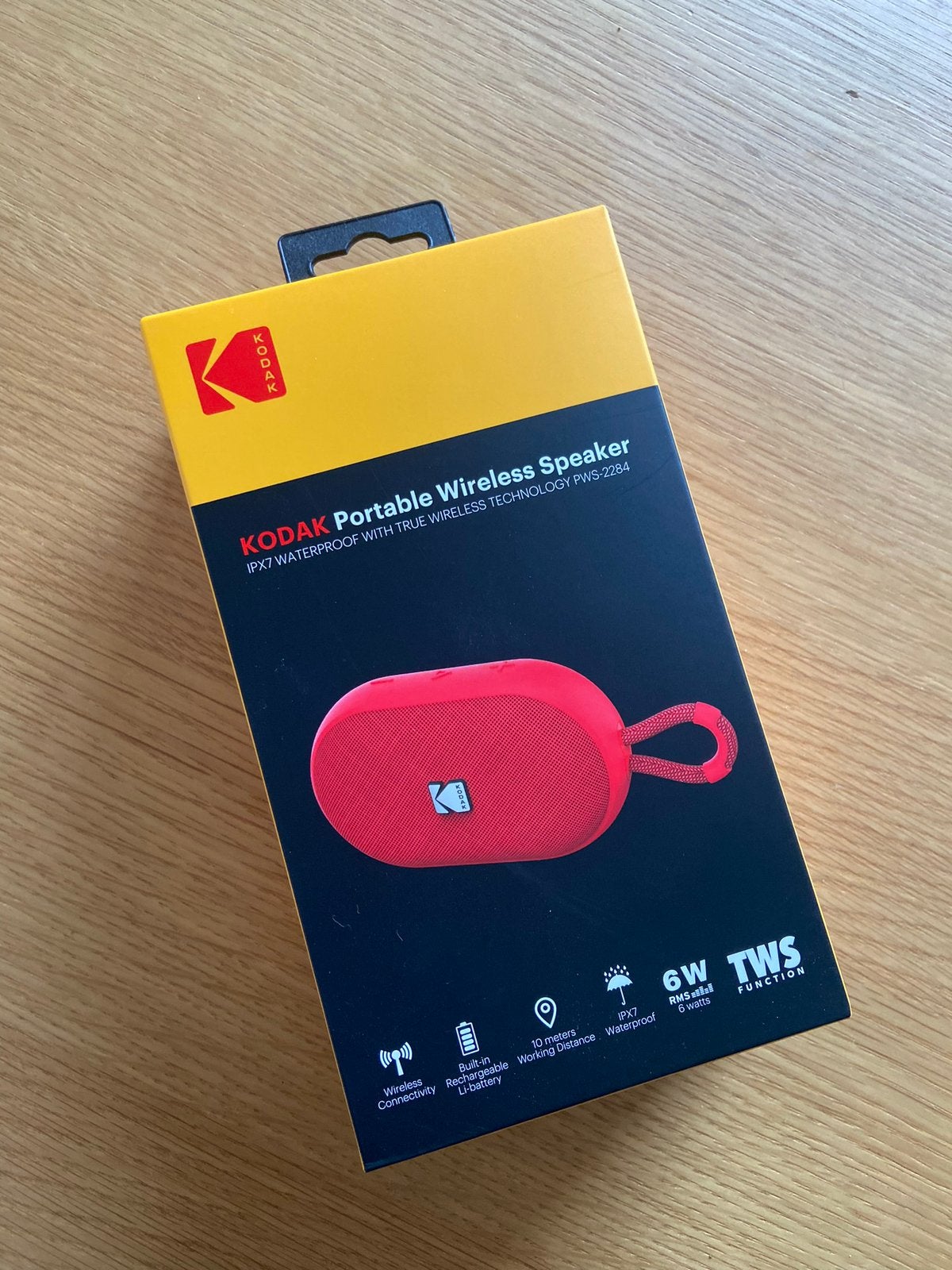 Kodak Draagbare Draadloze Speaker Zwart - IPX7 Waterdicht, Overige merken, Overige typen, Nieuw, Ophalen of Verzenden