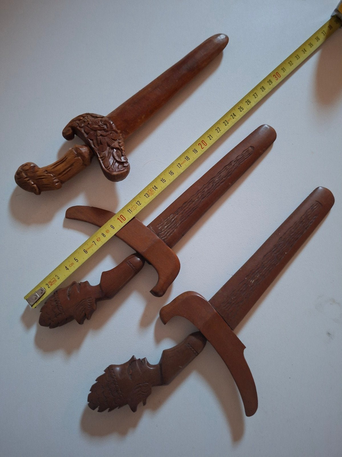 Antieke Krissen - Set van 3 met houten scheden, Ophalen of Verzenden