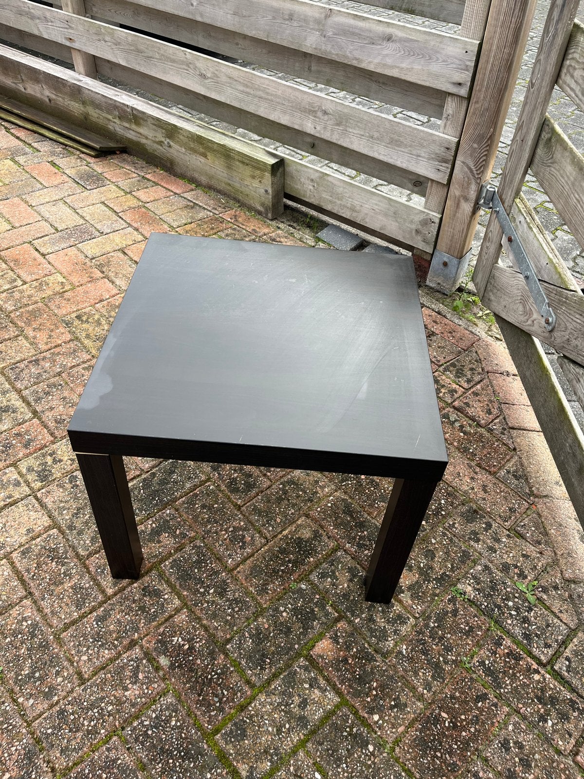 IKEA LACK bijzettafel bruin/zwart, Ophalen, Gebruikt, Vierkant, 50 tot 100 cm