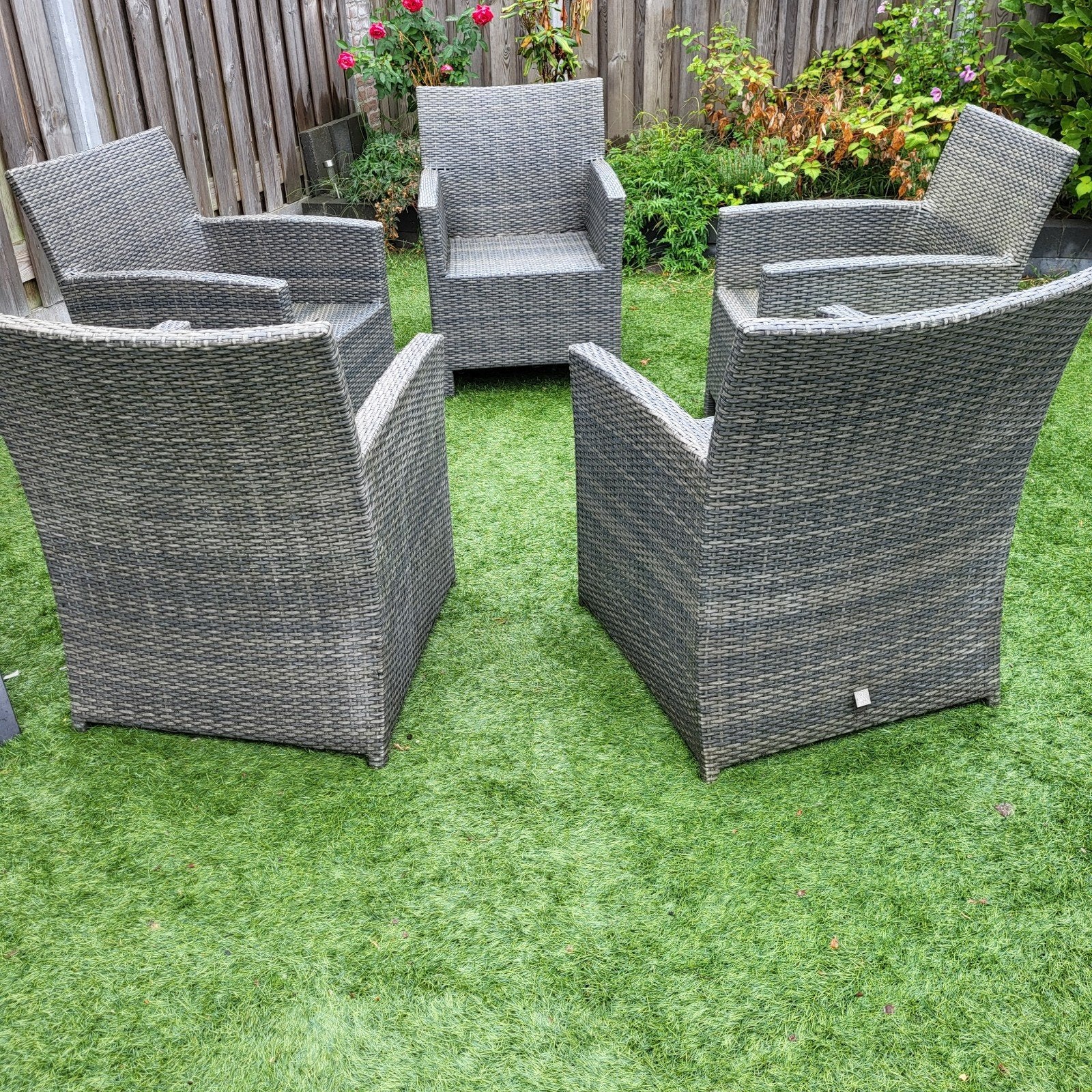 Riva Outdoor Wicker Tuinstoelen - Set 5, Ophalen, Gebruikt, Wicker