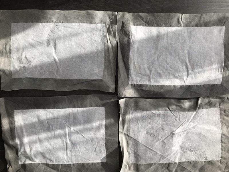 4 place-mats, Katoen, Wit, Wasbaar, Ophalen of Verzenden