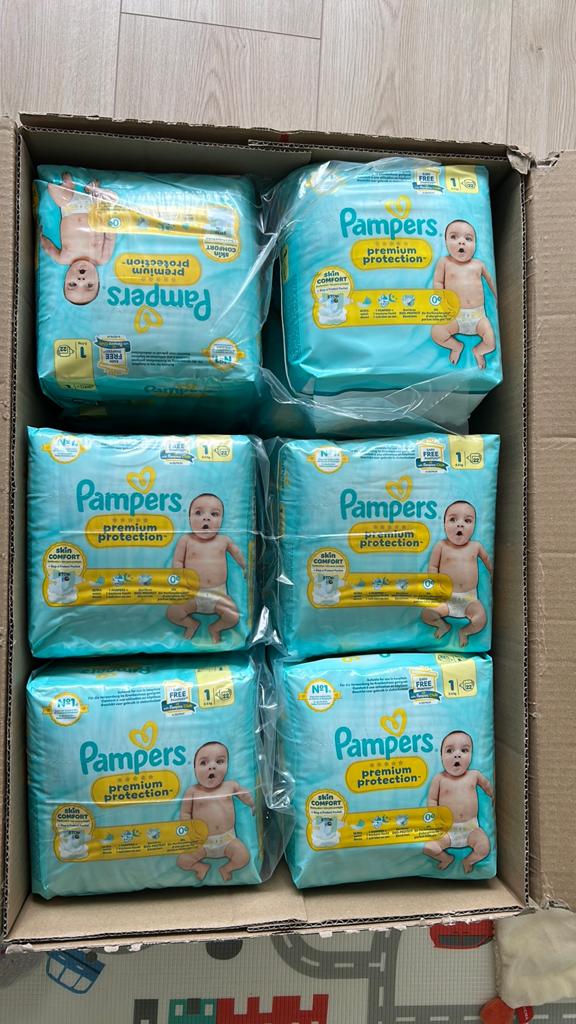 pampers premium protection maat 1 440 stuks, Ophalen of Verzenden, Nieuw