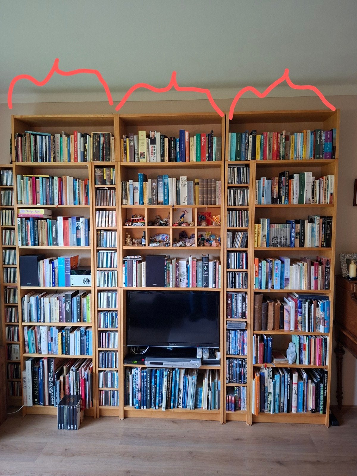 3 Billy boekenkasten, eiken, Ophalen, Gebruikt, 200 cm of meer, 50 tot 100 cm