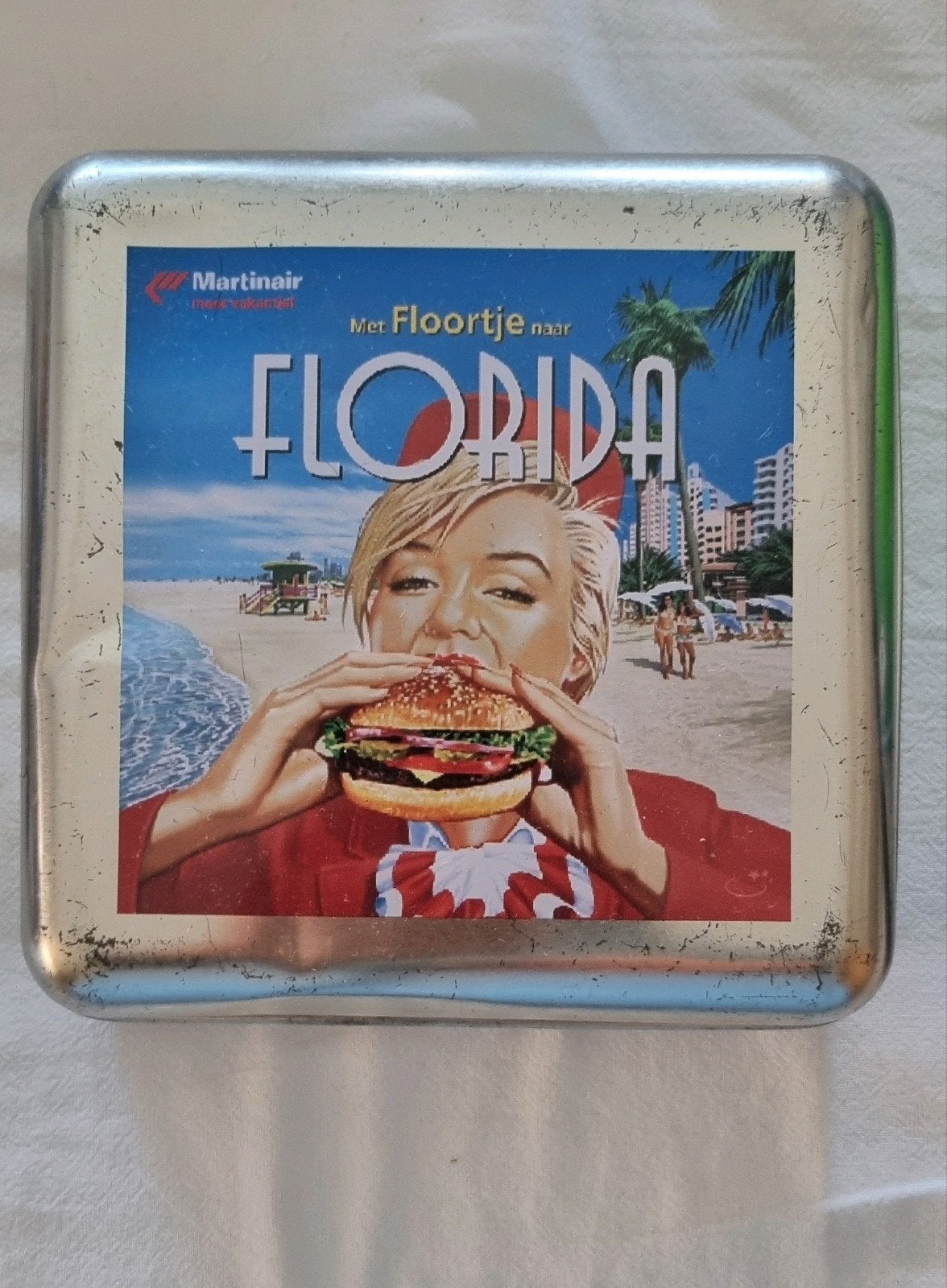 Vintage martinair blik , met floortje  naar florida, Verzenden, Gebruikt, Overige typen