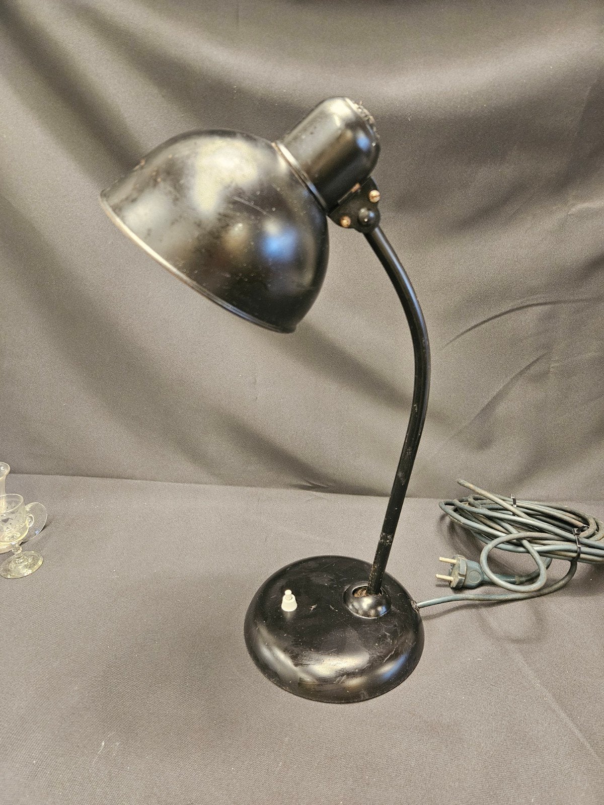 Vintage Original Kaiser Idell bureaulamp, zwart, Ophalen of Verzenden