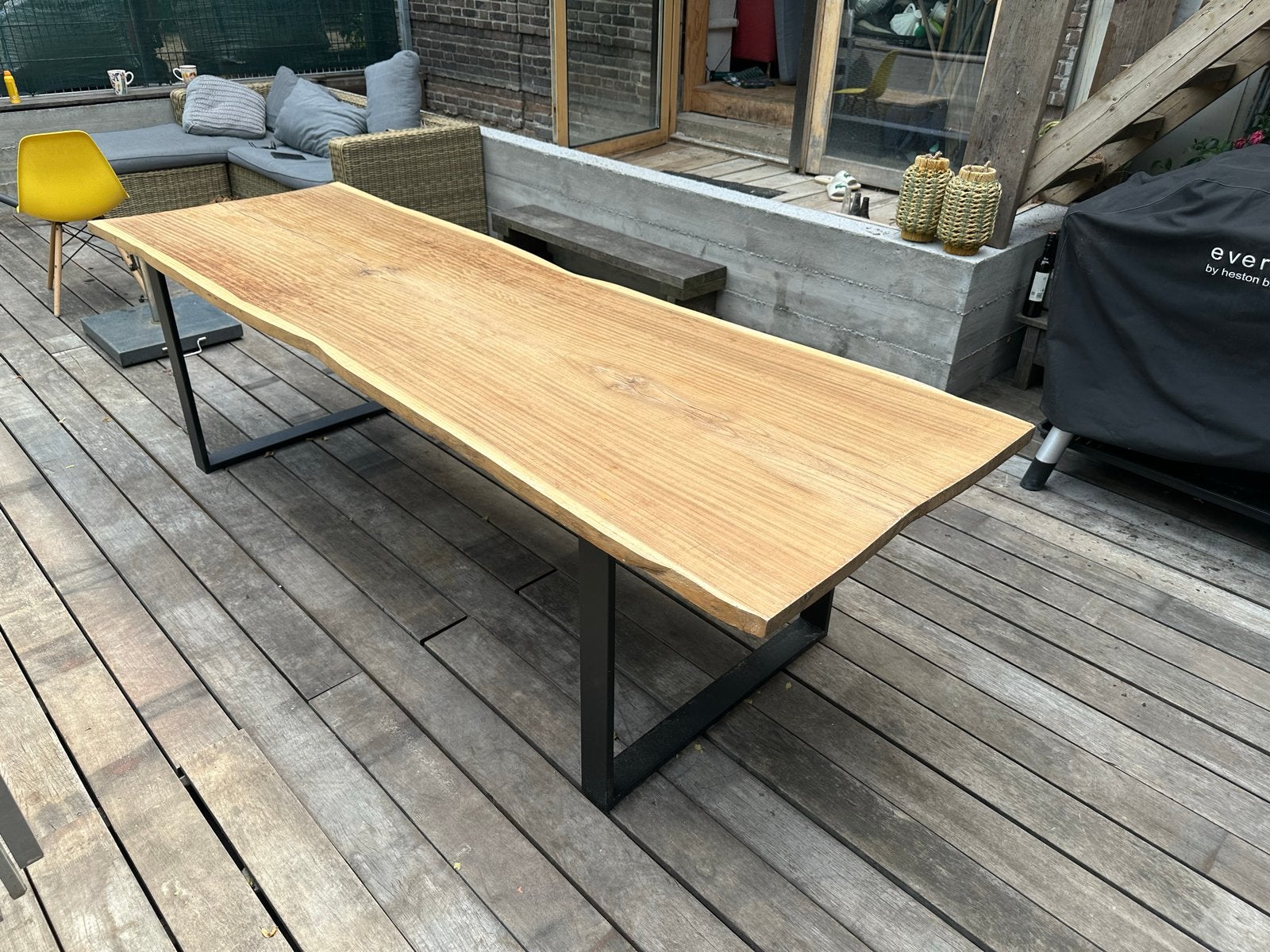 Boomstamtafel 270cm - Robuust en Uniek, Ophalen, Gebruikt, Rechthoekig, Hout