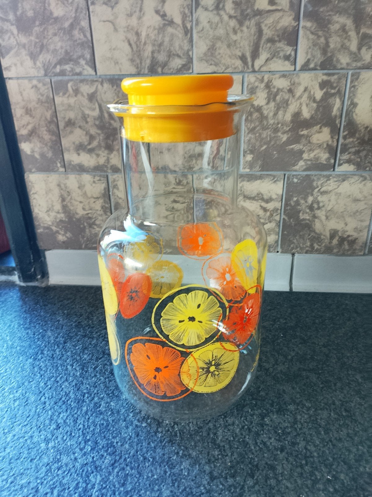 Vintage  pyrex citrus sap karaf (jaren70), Ophalen of Verzenden, Huis en Inrichting