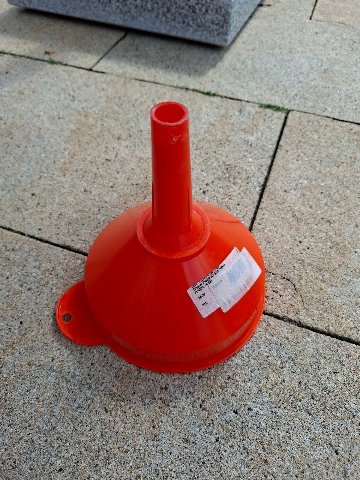 Oranje trechter 16 cm voor olie auto boot motor camper, Ophalen of Verzenden, Zo goed als nieuw
