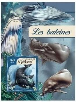 WALVISSEN-WHALES= Prachtig bl. v DJIBOUTI-15, Verzenden, Postfris, Dier of Natuur
