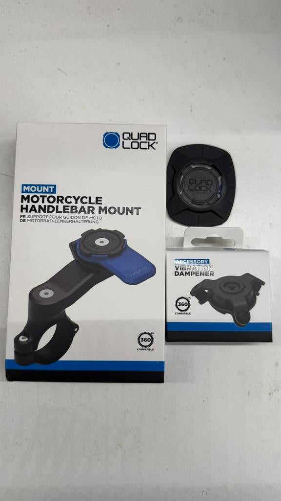 Quadlock stuurhouder met demper en adapter, Motoren, Ophalen of Verzenden, Nieuw