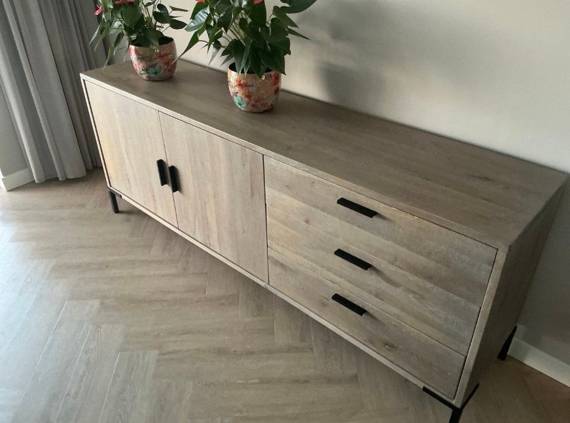 Functionele kast | massief hout, Ophalen, Zo goed als nieuw, 200 cm of meer, Met lade(s)