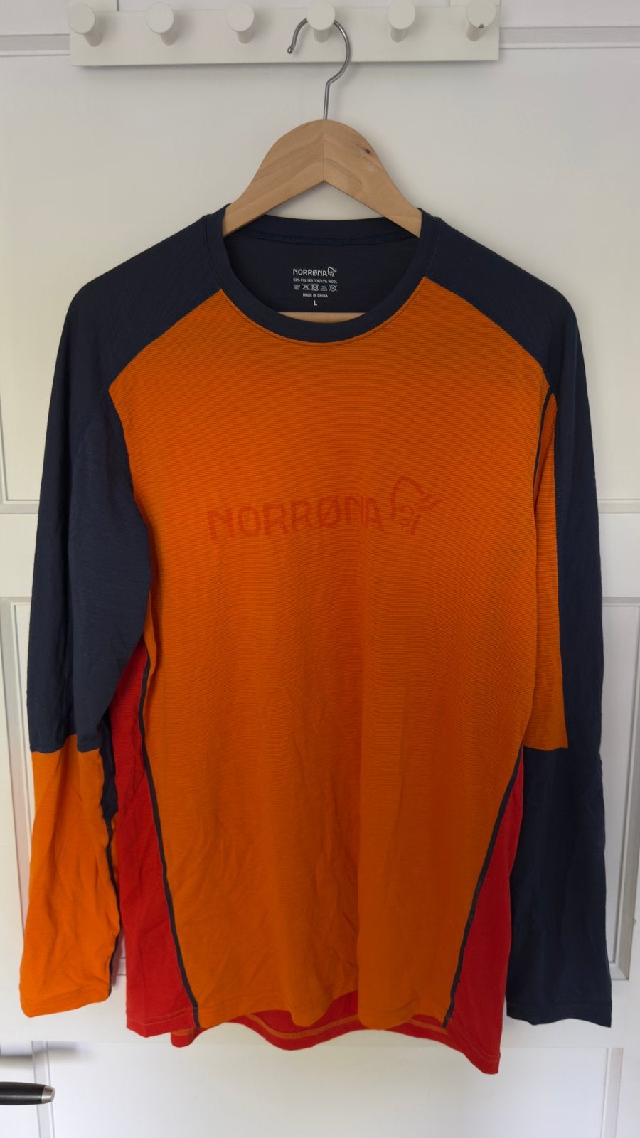 Norrona Falketind Equaliser merino blend maat L zgan, Ophalen of Verzenden, Zo goed als nieuw, Maat 52/54 (L), Oranje