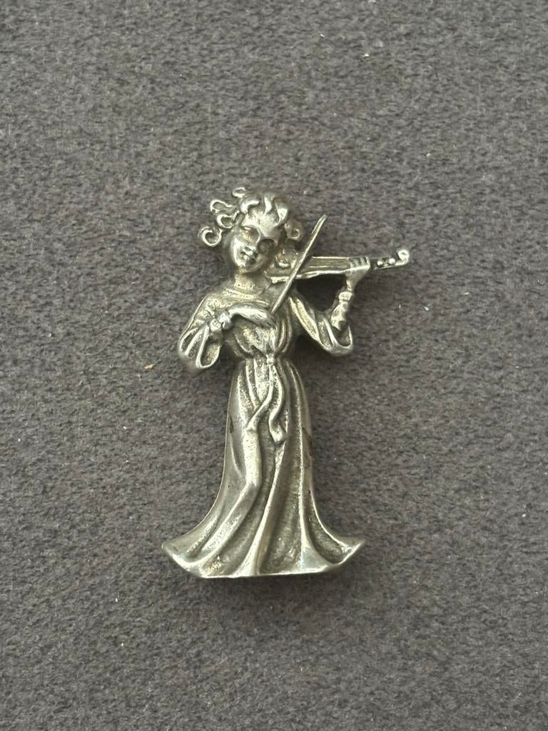 Engel met viool zilver, Ophalen of Verzenden, Zilver