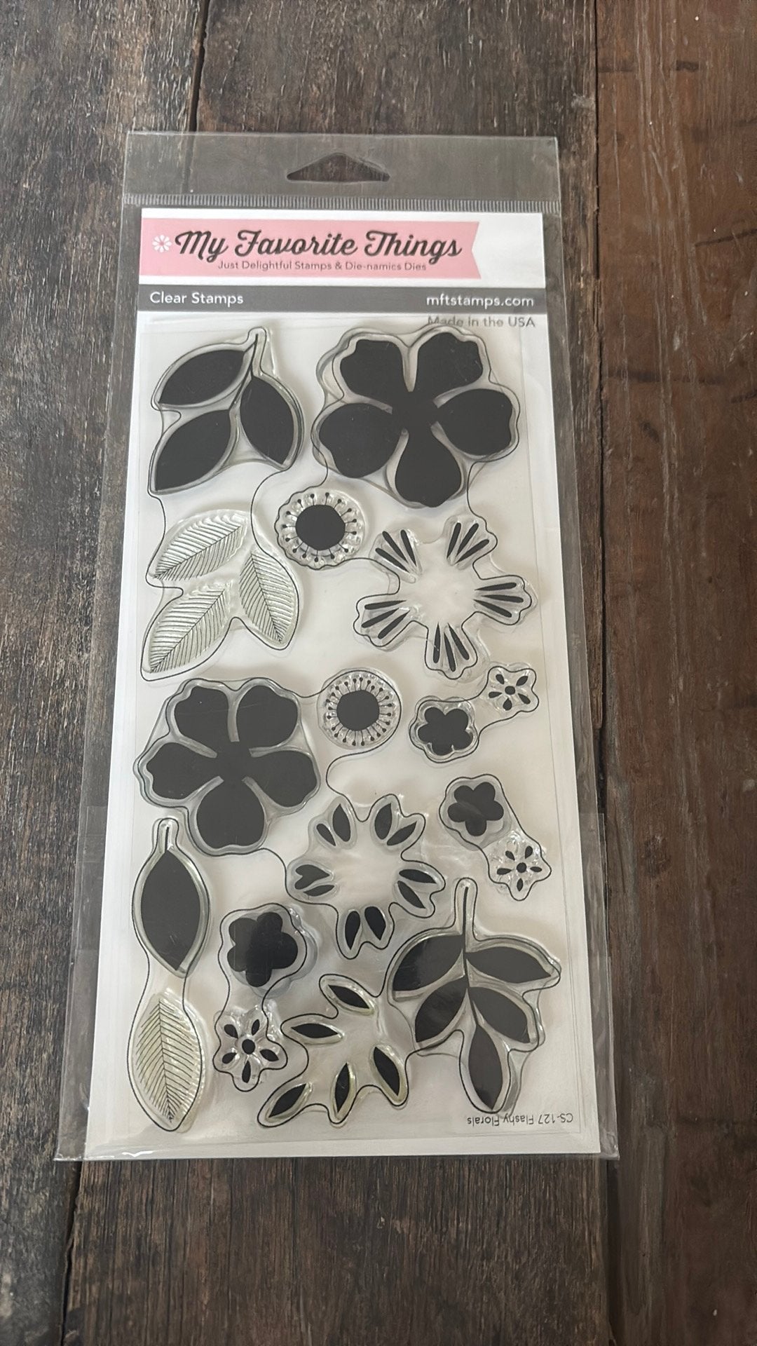 Mft stempel flashy florals, Ophalen of Verzenden, Zo goed als nieuw, Houten stempel