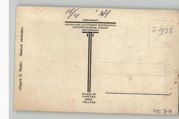 Muiden 2 oude KLM luchtfoto´s van Muiderslot jaren 30, Ophalen of Verzenden, 1920 tot 1940, Ongelopen, Noord-Holland