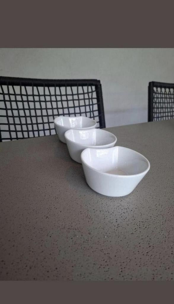 Noten schaaltjes wit serveerschaaltjes 3x xenos, Ophalen of Verzenden, Rond, Kunststof, Minder dan 30 cm