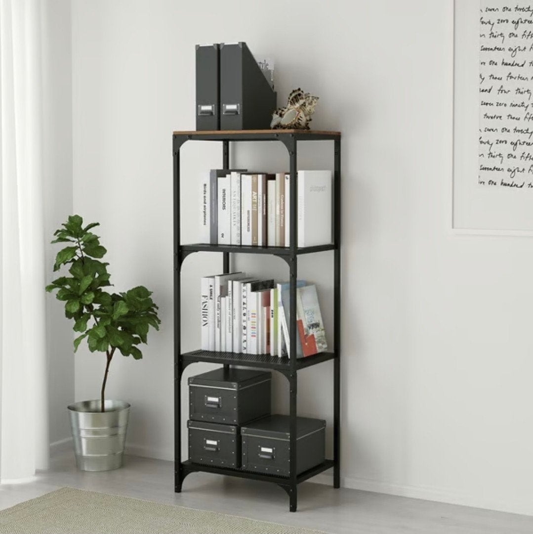 IKEA FJÄLLBO Stellingkast Zwart - Industrieel Design, Ophalen of Verzenden