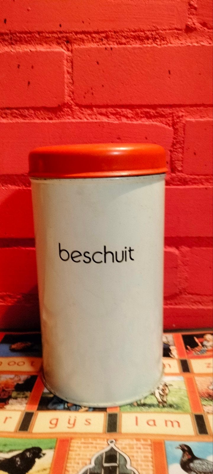 vintage beschuitbus, Ophalen of Verzenden, Gebruikt, Beschuit