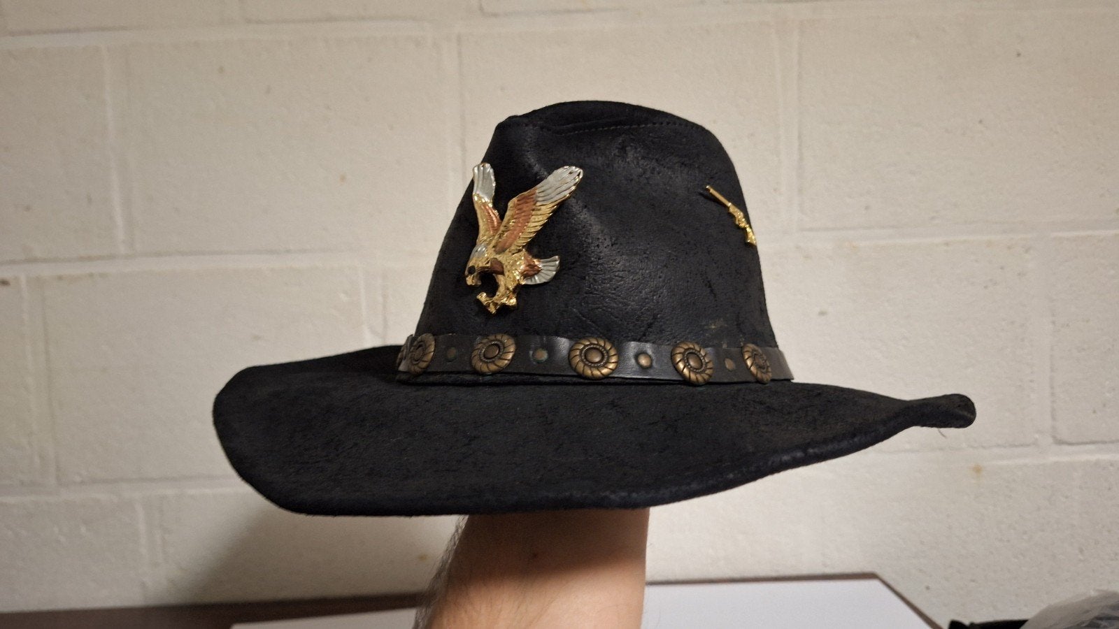 Stars & Stripes Leren Cowboyhoed - Zwart, Maat Small, Ophalen of Verzenden, Zo goed als nieuw, Stars & Stripes, Hoed