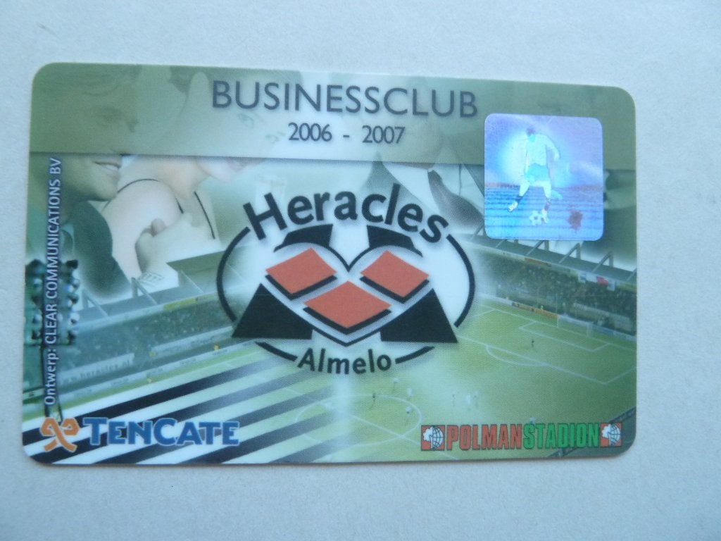 Businessclubcard  Heracles. 2006/2007  Gele achterkant, Verzamelen, Ophalen of Verzenden, Zo goed als nieuw, Overige binnenlandse clubs