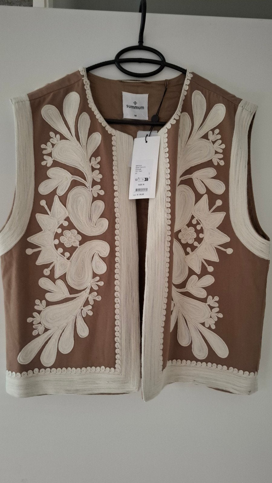 summum gilet borduur, Maat 38/40 (M), Summum, Beige, Nieuw