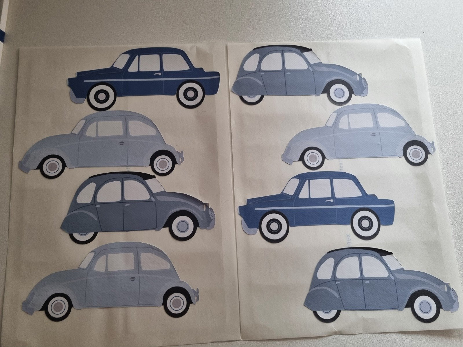 Muurstickers met klassieke vintage auto's (Eend en Citroën), Ophalen of Verzenden