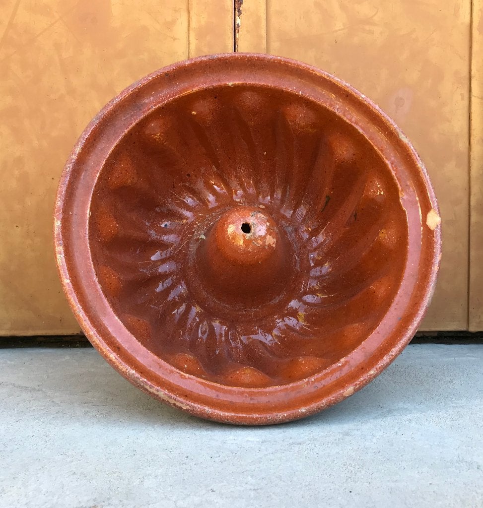 Terracotta aardewerk geglazuurde tulbandvorm, Overige typen, Ophalen of Verzenden, Gebruikt, Overige materialen